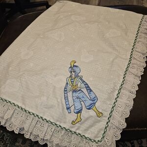 Aladdin Embroidered Blanket with Lace Trim